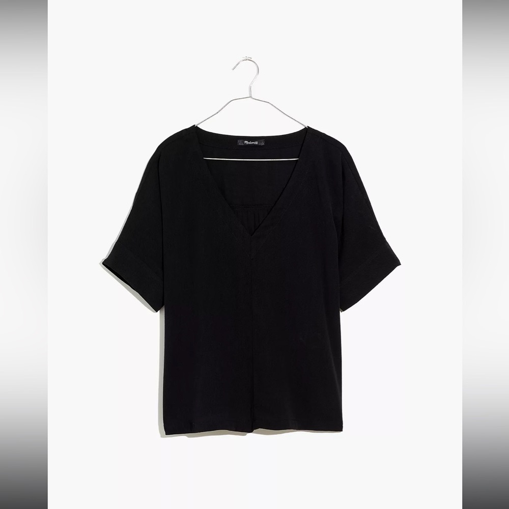 Madewell V-Neck Dolman Sleeve Top shirt NE185 XXS black